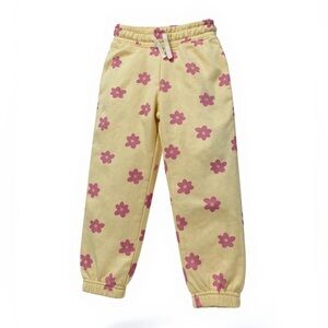 Old Navy Girls 4T Pale Yellow Floral Joggers NWT Pull-On Sweatpants
